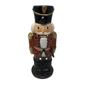 Yankee Candle Nutcracker Soldier Tealight Holder Lantern Star Cutouts Vintage